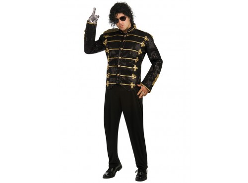 Chaqueta de Michael Jackson Militar deluxe negra para adulto