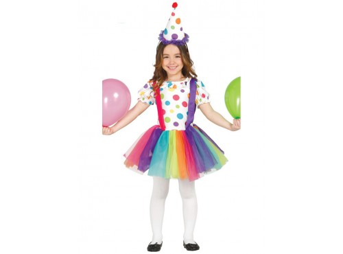 Disfraz de payasita multicolor para niña