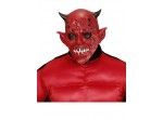 Máscara de demonio rojo con cuernos