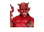 Máscara de demonio rojo con cuernos