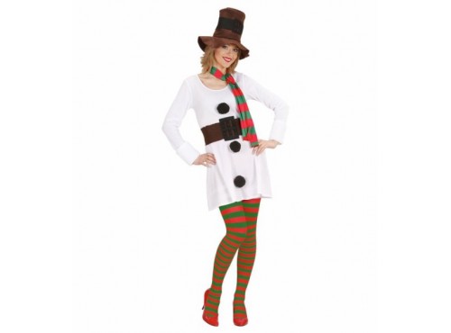 Disfraz de muñeco de nieve navideño para mujer
