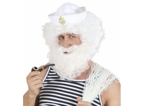 Peluca y barba de viejo marinero