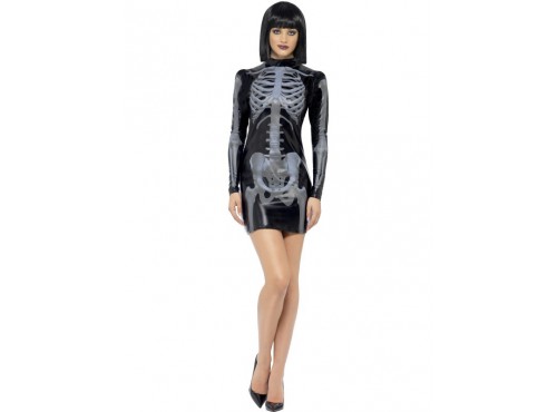 Disfraz de esqueleto Fever ajustado para mujer