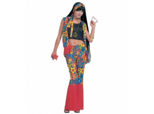Disfraz de hippie festivalera para mujer