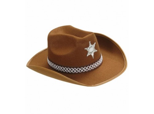 Sombrero de sheriff marrón infantil