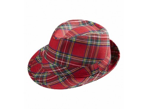 Sombrero tartán rojo