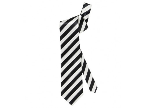 Corbata de rayas blancas y negras