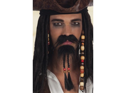 Bigote y barba de pirata para hombre
