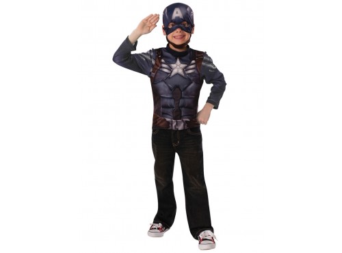 Kit disfraz Capitán América Soldado de Invierno retro y musculoso para niño