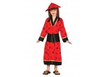 Disfraz de dama oriental roja para niña