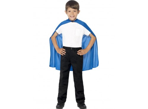 Capa de superhéroe color azul para niño