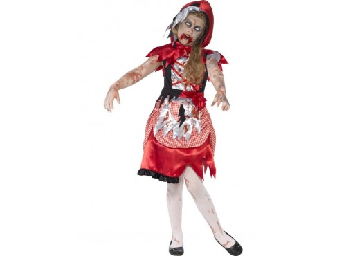 Disfraz de caperucita roja zombie para niña