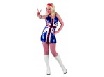 Vestido de bandera UK brillante para mujer