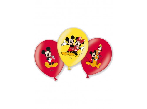 Set de 6 globos de látex coloreados de Mickey Mouse