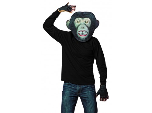 Kit máscara y guantes de mono para adulto