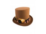 Sombrero de copa Steampunk marrón para adulto