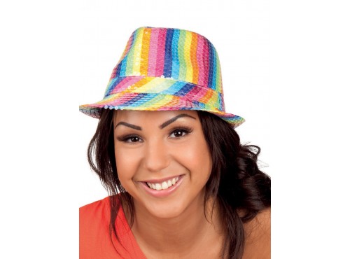 Sombrero arco iris de lentejuelas para adulto