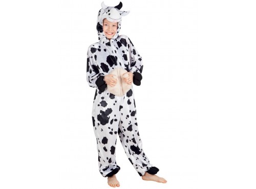 Disfraz de vaca lechera de peluche para niño