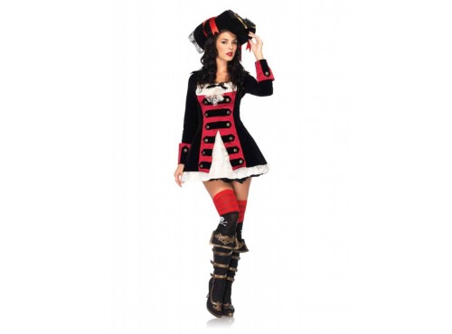 Disfraz de capitán pirata encantadora para mujer