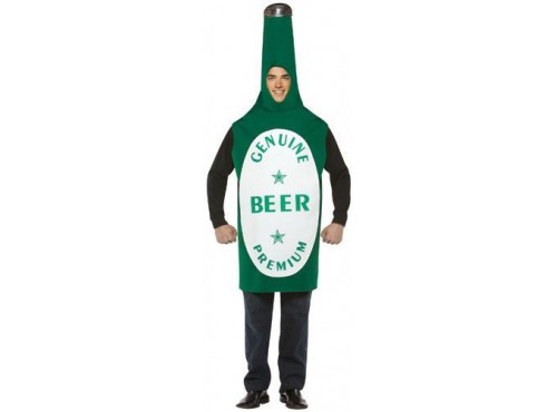 Disfraz de botella de cerveza verde