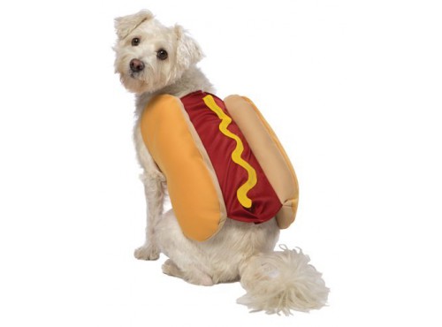 Disfraz de hot dog para perro