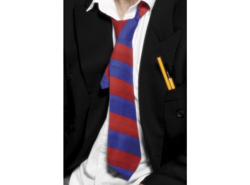 Corbata de escuela roja y azul