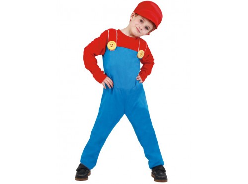 Disfraz de maquinista de tren Mario para niño